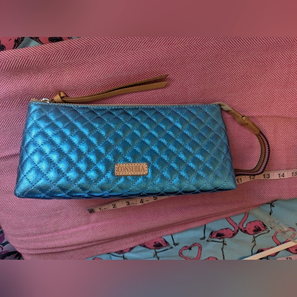 Consuela  Electric Blue Mish Quilted Wristlet Or Toolkit. Like New - Picture 2 of 7